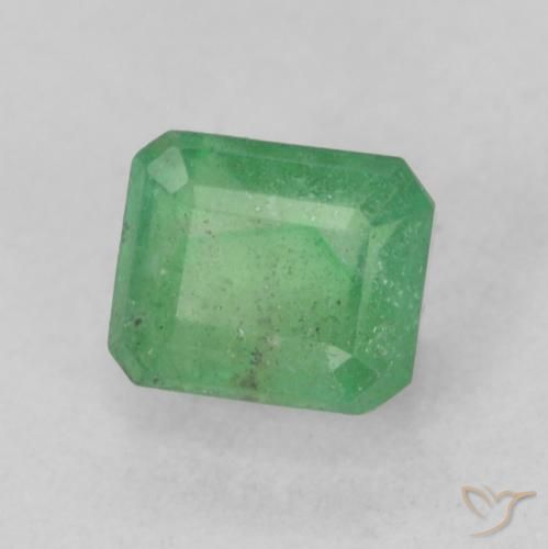 0.81 ct Green Emerald Stone, Natural Emerald in Octagon Step Cut Shape for Sale