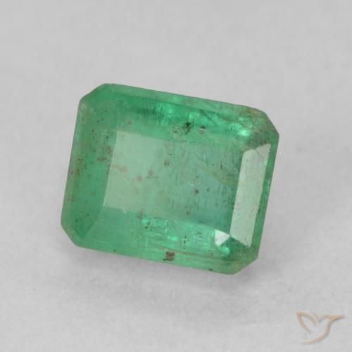 0.74 ct Green Emerald Stone, Natural Emerald in Octagon Step Cut Shape for Sale