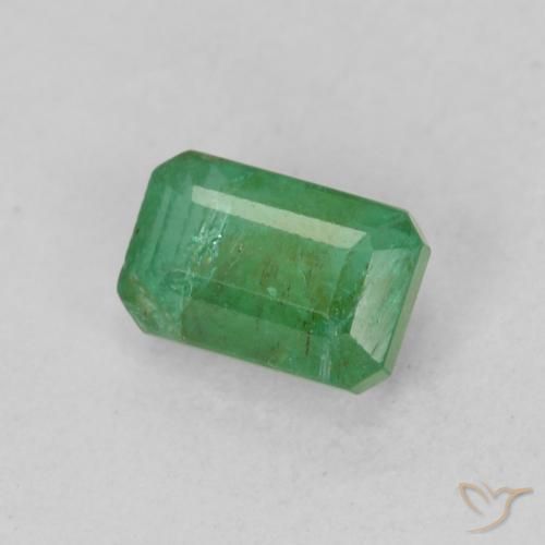 0.73 ct Green Emerald Stone, Natural Emerald in Octagon Step Cut Shape for Sale