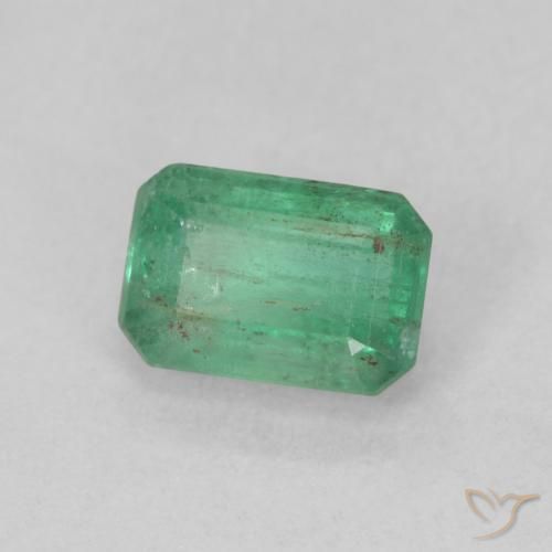 0.74 ct Green Emerald Stone, Natural Emerald in Octagon Step Cut Shape for Sale