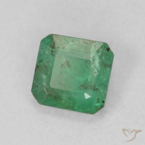 0.52 ct Green Emerald Stone, Natural Emerald in Octagon Step Cut Shape for Sale