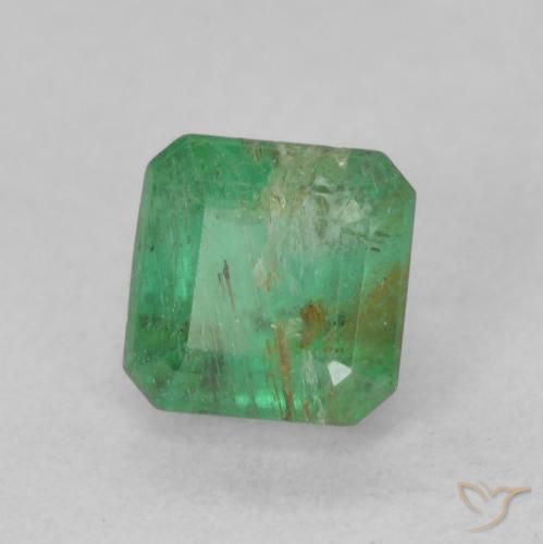 0.72 ct Green Emerald Stone, Natural Emerald in Octagon Step Cut Shape for Sale