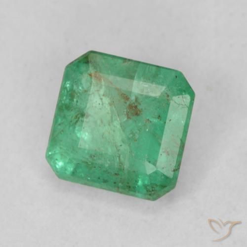 0.66 ct Green Emerald Stone, Natural Emerald in Octagon Step Cut Shape for Sale