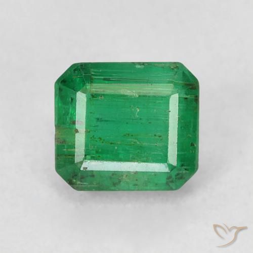0.77ct Natural Medium Green Emerald, Emerald Cut, SI