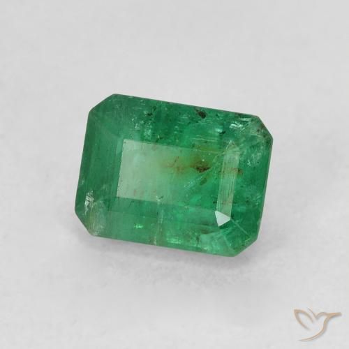 0.94 ct Green Emerald Stone, Natural Emerald in Octagon Step Cut Shape for Sale