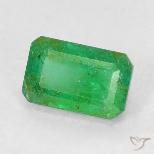 0.66 ct Green Emerald Stone, Natural Emerald in Octagon Step Cut Shape for Sale