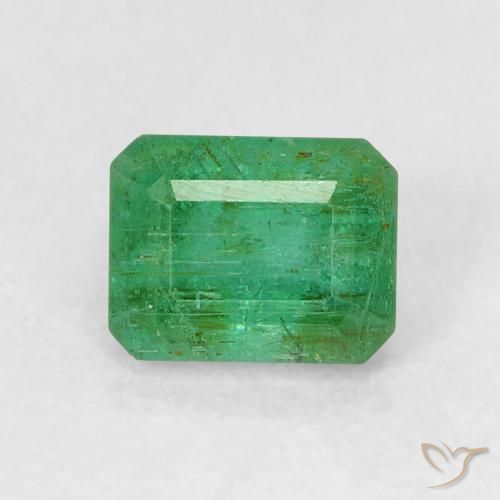 0.58ct Natural Shamrock Green Emerald, Emerald Cut, SI