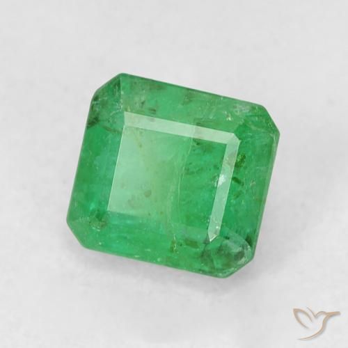 0.72 ct Green Emerald Stone, Natural Emerald in Octagon Step Cut Shape for Sale