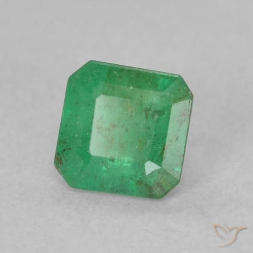 0.35 ct Green Emerald Stone, Natural Emerald in Octagon Step Cut Shape for Sale