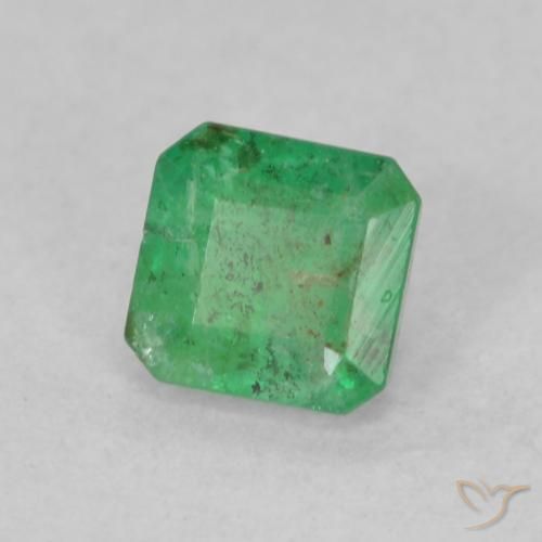 0.35 ct Green Emerald Stone, Natural Emerald in Octagon Step Cut Shape for Sale