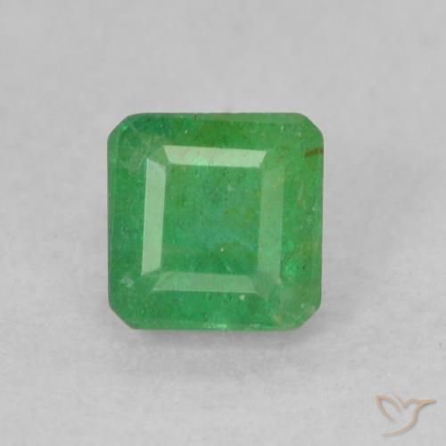 Esmeralda de corte octágono de 0,33 ct, 4 x 3,9 mm de Colombia, Photo A