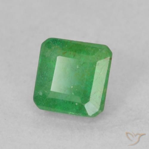 0.33 ct Green Emerald Stone, Natural Emerald in Octagon Step Cut Shape for Sale