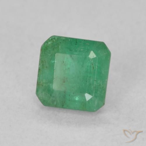 0.33 ct Green Emerald Stone, Natural Emerald in Octagon Step Cut Shape for Sale