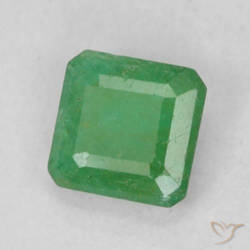 0.42 ct Green Emerald Stone, Natural Emerald in Octagon Step Cut Shape for Sale