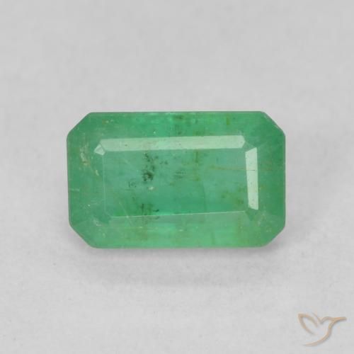 0.69ct Natural Yellowish Green Emerald, Emerald Cut, SI