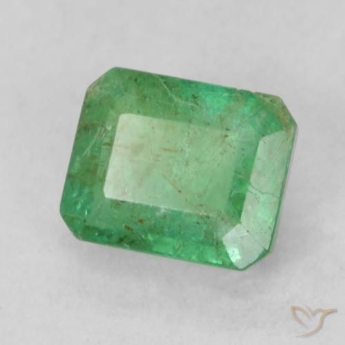 0.51 ct Green Emerald Stone, Natural Emerald in Octagon Step Cut Shape for Sale