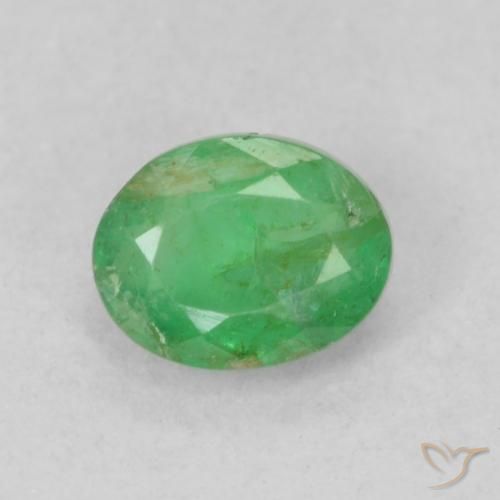 0.35ct Natural Yellowish Green Emerald, Oval, SI