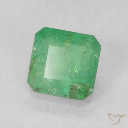 0.44 ct Green Emerald Stone, Natural Emerald in Octagon Step Cut Shape for Sale
