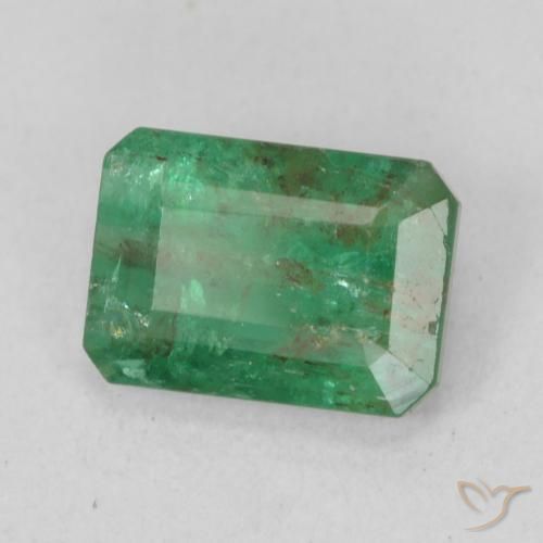 0.99 ct Green Emerald Stone, Natural Emerald in Octagon Step Cut Shape for Sale