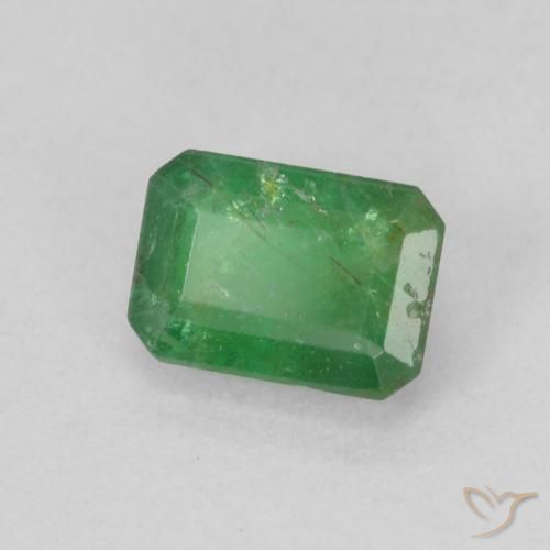 0.69 ct Green Emerald Stone, Natural Emerald in Octagon Step Cut Shape for Sale