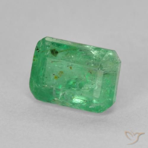 1.13 ct Green Emerald Stone, Natural Emerald in Octagon Step Cut Shape for Sale
