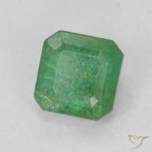 0.34 ct Green Emerald Stone, Natural Emerald in Octagon Step Cut Shape for Sale