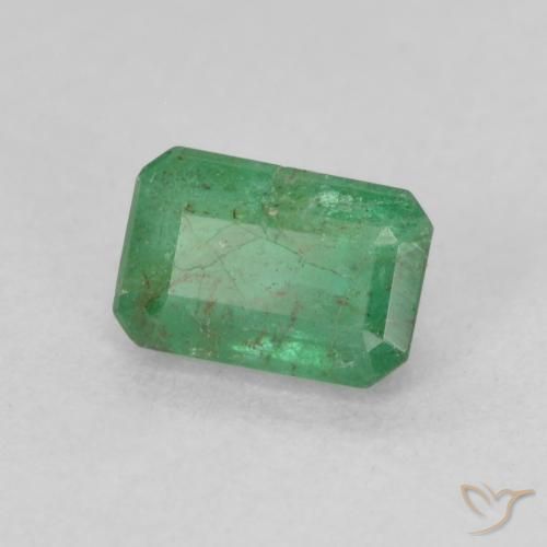 0.63 ct Green Emerald Stone, Natural Emerald in Octagon Step Cut Shape for Sale