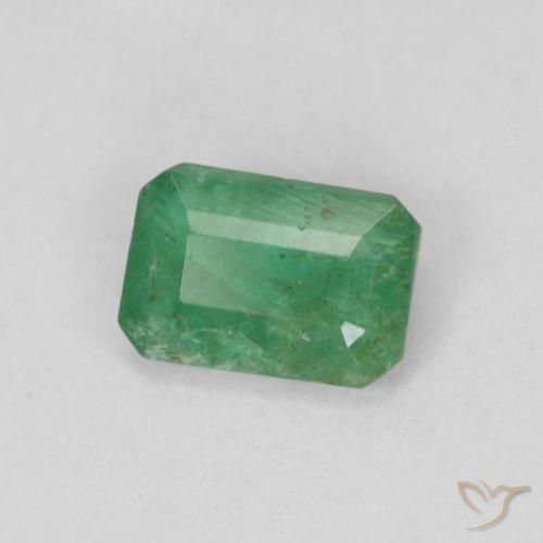 0.48 ct Green Emerald Stone, Natural Emerald in Octagon Step Cut Shape for Sale