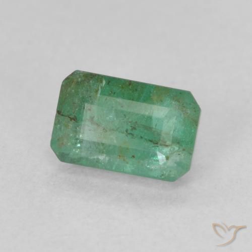 0.69 ct Green Emerald Stone, Natural Emerald in Octagon Step Cut Shape for Sale