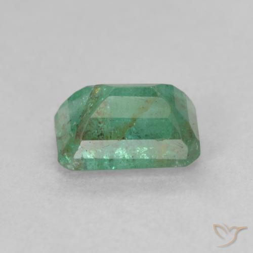 Genuine Green Emerald Gem, 0.27 carats Emerald Cut in 4.8 x