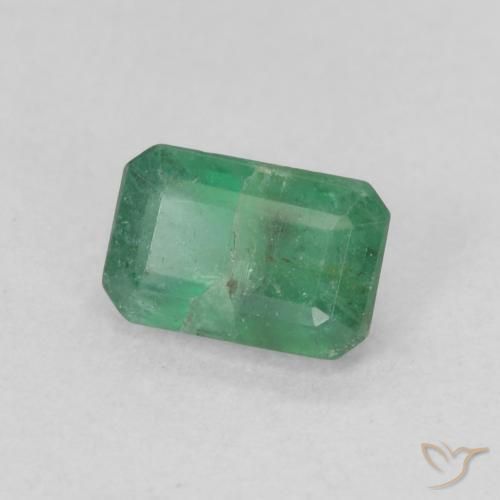 0.57 ct Green Emerald Stone, Natural Emerald in Octagon Step Cut Shape for Sale