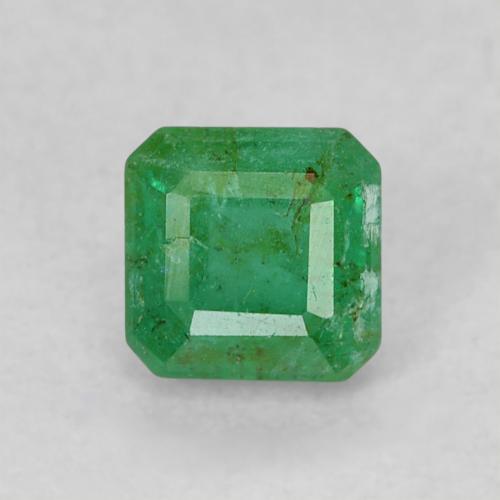 0.36ct Octagon Step Cut Green Emerald from Colombia, Dimension 4 x 4mm, SI Clarity, Natural oiled gemstone, 1pc Emerald in Medium Green Color, Mohs Hardness of 7.5 - 8 suitable for daily wear jewelry, Stone of Successful Love, Photo A