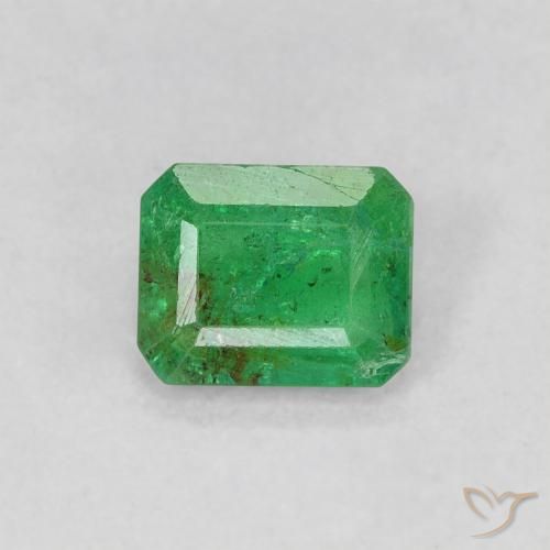 0.62ct Natural Shamrock Green Emerald, Emerald Cut, SI