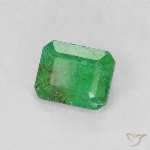 0.62 ct Green Emerald Stone, Natural Emerald in Octagon Step Cut Shape for Sale