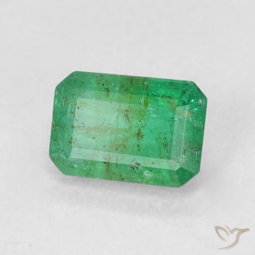 Genuine Green Emerald Gem, 0.27 carats Emerald Cut in 4.8 x
