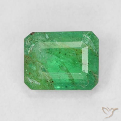 5 x 3.9mm Octagon Step Cut Green Emerald from Colombia, Weight of 0.43ct, Natural oiled Gemstone in SI Clarity, 1pc Emerald - Color: Medium Green, Mohs Hardness of 7.5 - 8 suitable for daily wear jewelry, Unblocks Heart Chakra, Photo A