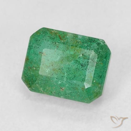0.51 ct Green Emerald Stone, Natural Emerald in Octagon Step Cut Shape for Sale