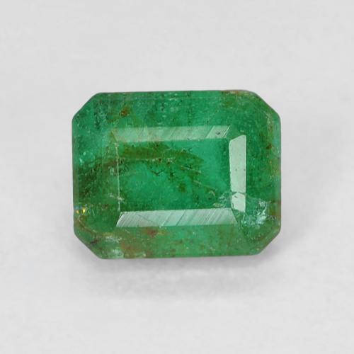 0.48ct Octagon Step Cut Green Emerald from Colombia, Dimension 5.1 x 4.1mm, SI-I1 Clarity, Natural oiled gemstone, 1pc Emerald in Medium Green Color, Mohs Hardness of 7.5 - 8 suitable for daily wear jewelry, Unblocks Heart Chakra, Photo A