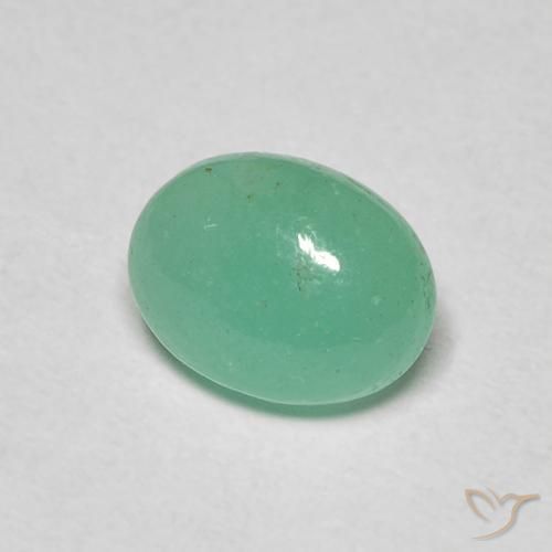 1.12 ct Green Emerald Stone, Natural Emerald in Oval Cabochon Shape for Sale