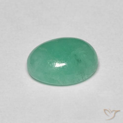Emerald Gemstone in 7.5 x 5.7 mm Size for Sale, Emerald Stone in Intense Mint Green Color