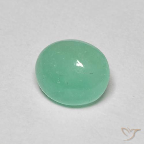 1.06 ct Green Emerald Stone, Natural Emerald in Oval Cabochon Shape for Sale