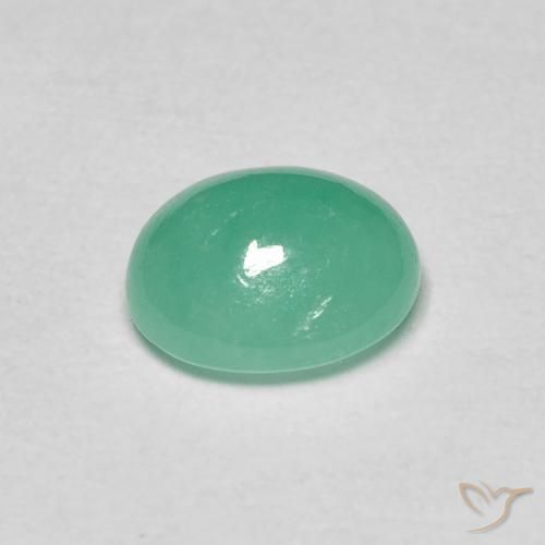 Emerald Gemstone in 7 x 6 mm Size for Sale, Emerald Stone in Fern Green Color
