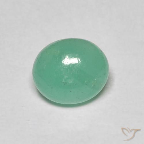 1.08 ct Green Emerald Stone, Natural Emerald in Oval Cabochon Shape for Sale