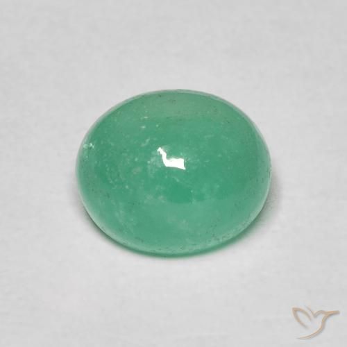 1.31 ct Oval Cabochon Emerald, 7.3 x 6.2 mm From Colombia, Photo A