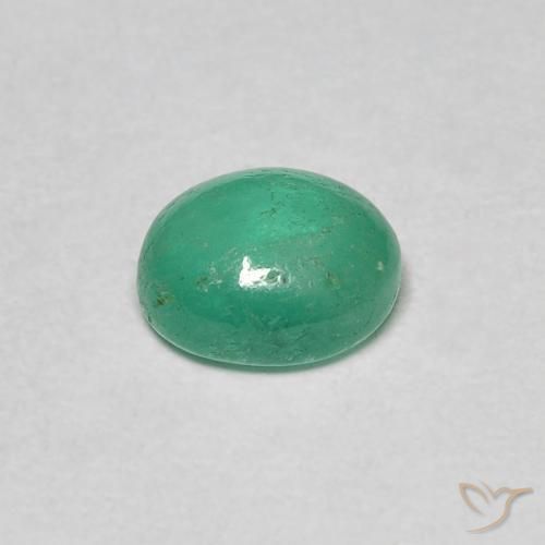 Emerald Gemstone in 6.3 x 5.4 mm Size for Sale, Emerald Stone in Intense Mint Green Color