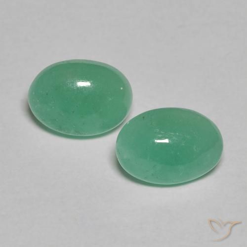 1.08 ct Oval Cabochon Emerald, 6.2 x 4.5 mm From Colombia, Photo A