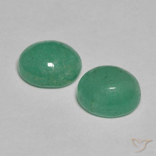 Emerald Gemstones in 5.9 x 5.1 mm Size for Sale, Emerald Stones in Medium light Green Color
