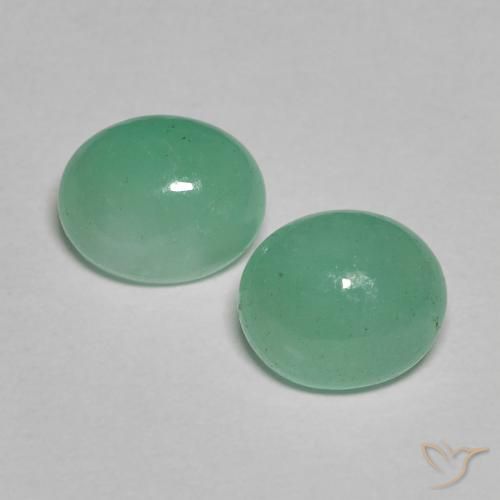 Coppia Smeraldo Ovale abbinata 6,5 x 5,3mm - Peso 1,77 ct totali / media. 0,89 ct ciascuno, pietra preziosa naturale , colore Verde chiaro medio in purezza Translucent, durezza Mohs 7,5 - 8 adatto per gioielli da indossare ogni giorno, Martedì Gemma, Photo A