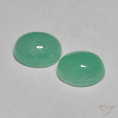 Emerald Gemstones in 6.3 x 5.1 mm Size for Sale, Emerald Stones in Medium light Green Color