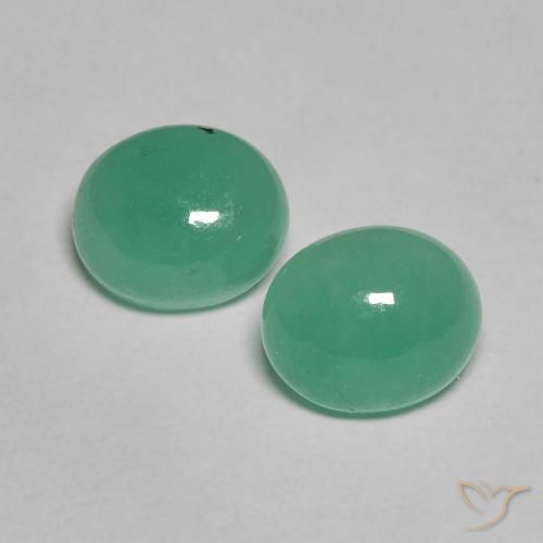 1.46 ct Oval Cabochon Emerald, 6 x 5 mm From Colombia, Photo A